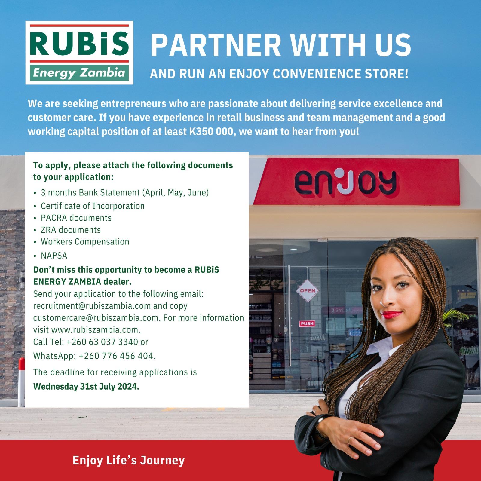 Join Our Success Story! Become a Rubis Enjoy Store Dealer Today!